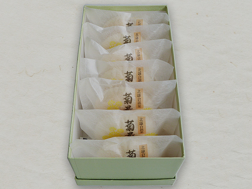 箱入り菊最中、七個入りの写真。